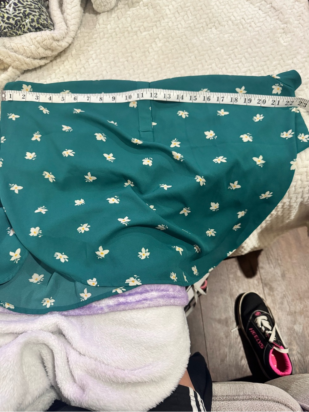 41 Hawthorn Teal Floral Split-Neck Short-Sleeve Top - Picture 5 of 7